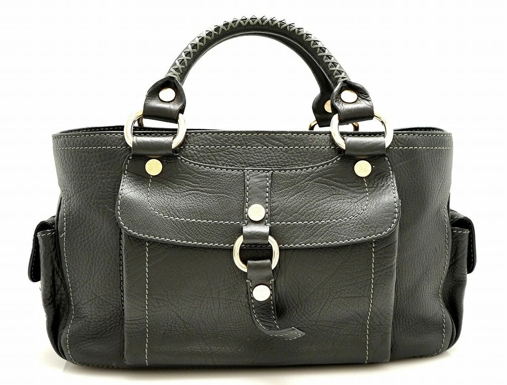Celine Boogie Bag Handbag Leather Black